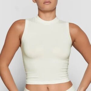 SKIMS mock neck tank in Bone